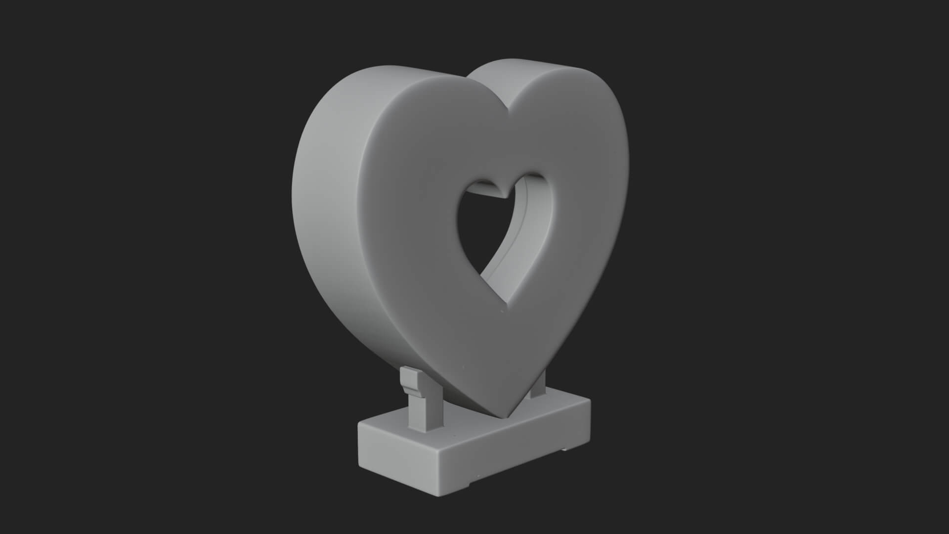 Ornate Framed Heart Plaque Design 231 3D Print Model 3D Model