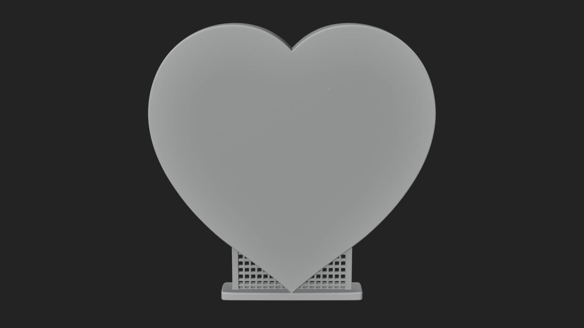 Ornate Framed Heart Plaque Design 234 3D Print Model 3D Model