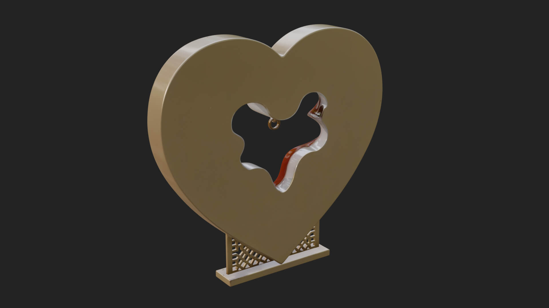 Ornate Framed Heart Plaque Design 235 3D Print Model 3D Model