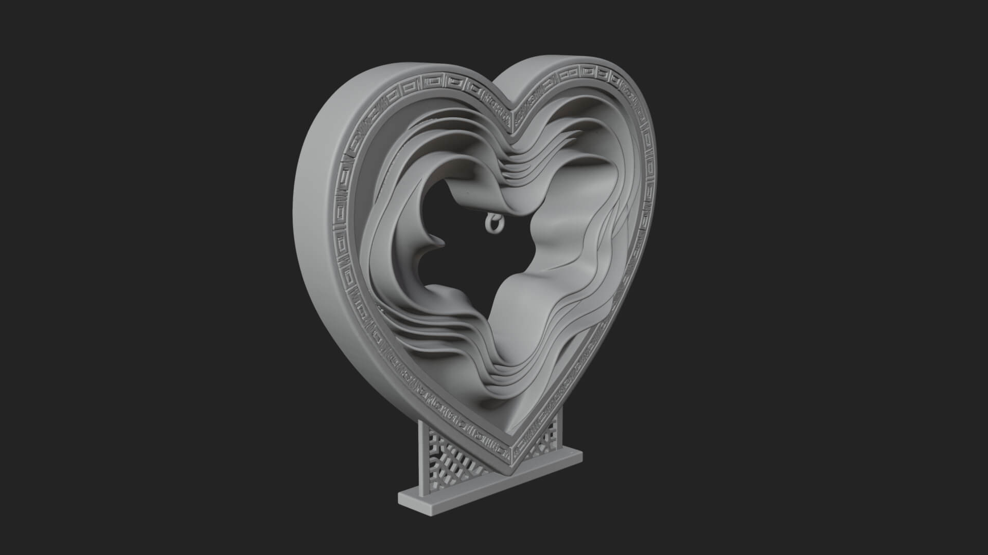 Ornate Framed Heart Plaque Design 235 3D Print Model 3D Model