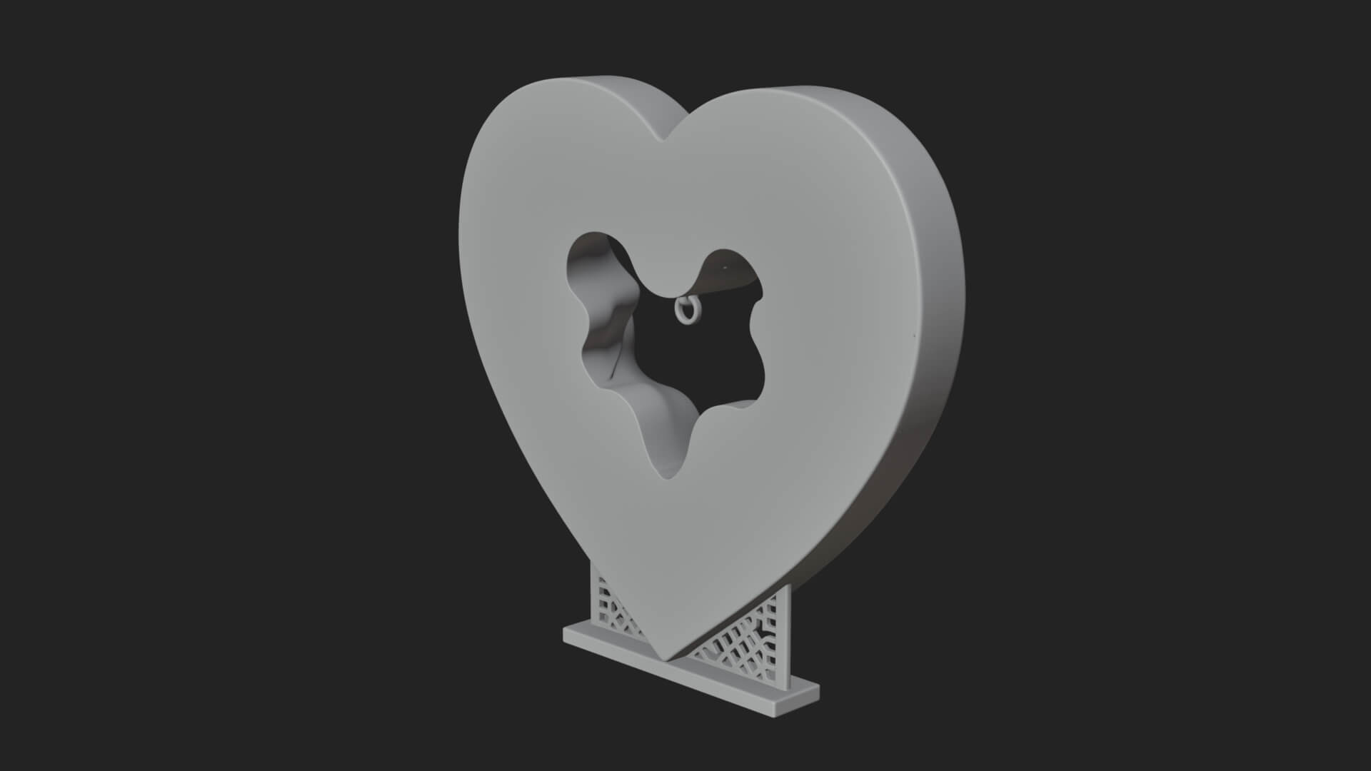 Ornate Framed Heart Plaque Design 235 3D Print Model 3D Model