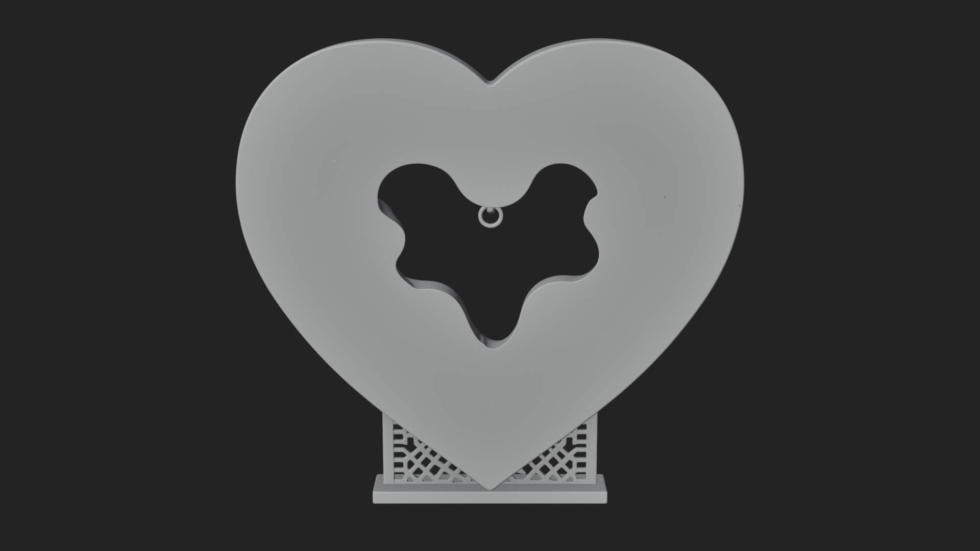Ornate Framed Heart Plaque Design 235 3D Print Model 3D Model