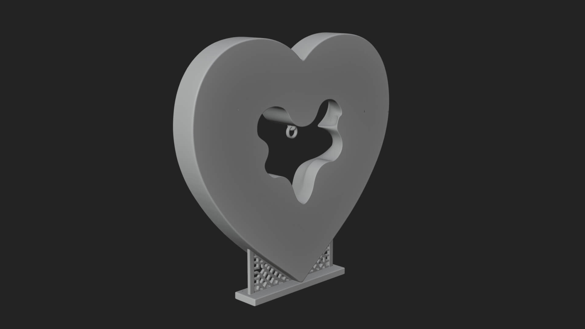 Ornate Framed Heart Plaque Design 235 3D Print Model 3D Model