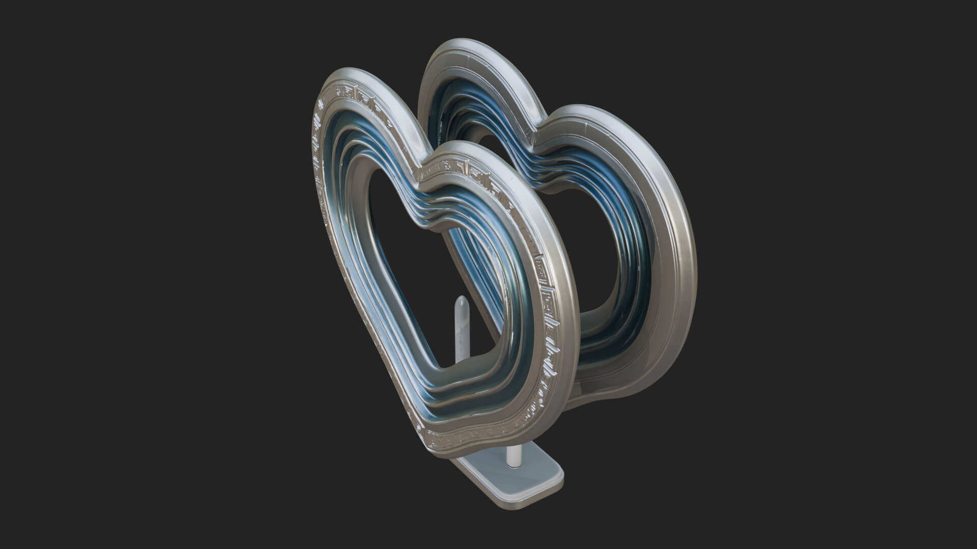 Ornate Framed Heart Plaque Design 238 3D Print Model 3D Model