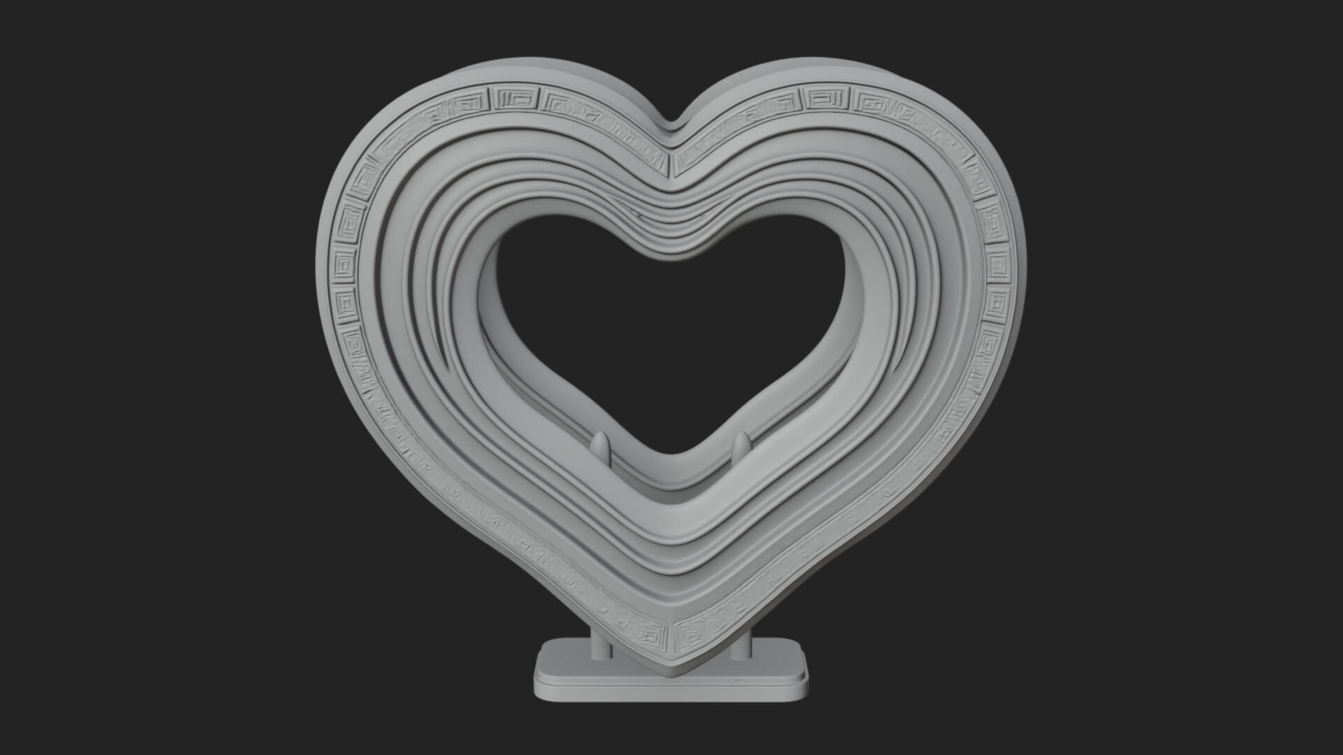 Ornate Framed Heart Plaque Design 238 3D Print Model 3D Model