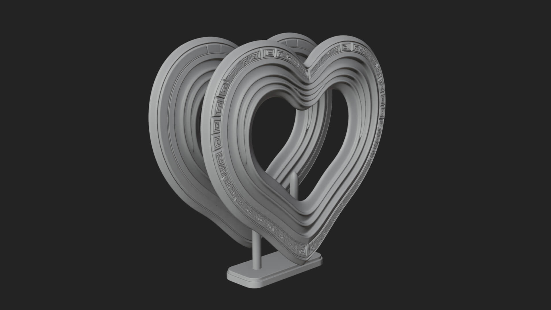 Ornate Framed Heart Plaque Design 238 3D Print Model 3D Model