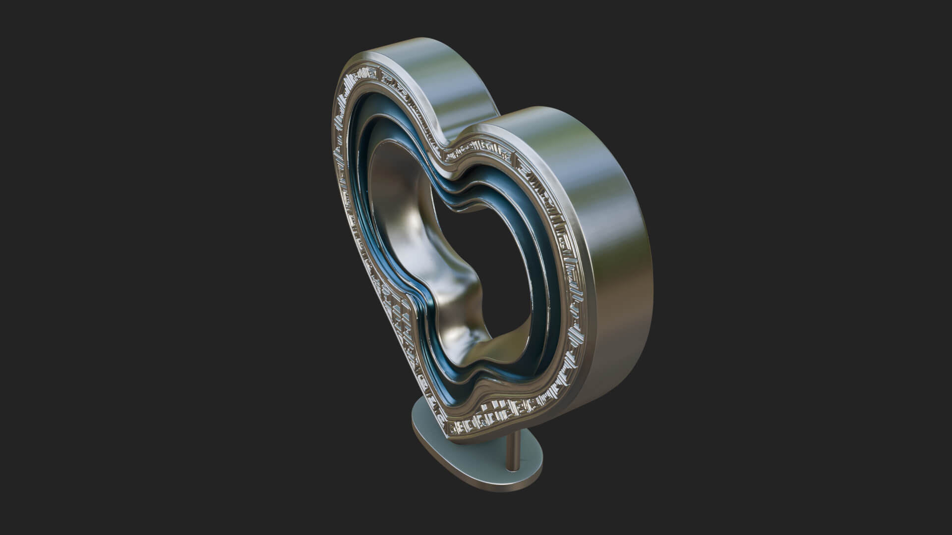 Ornate Framed Heart Plaque Design 239 3D Print Model 3D Model