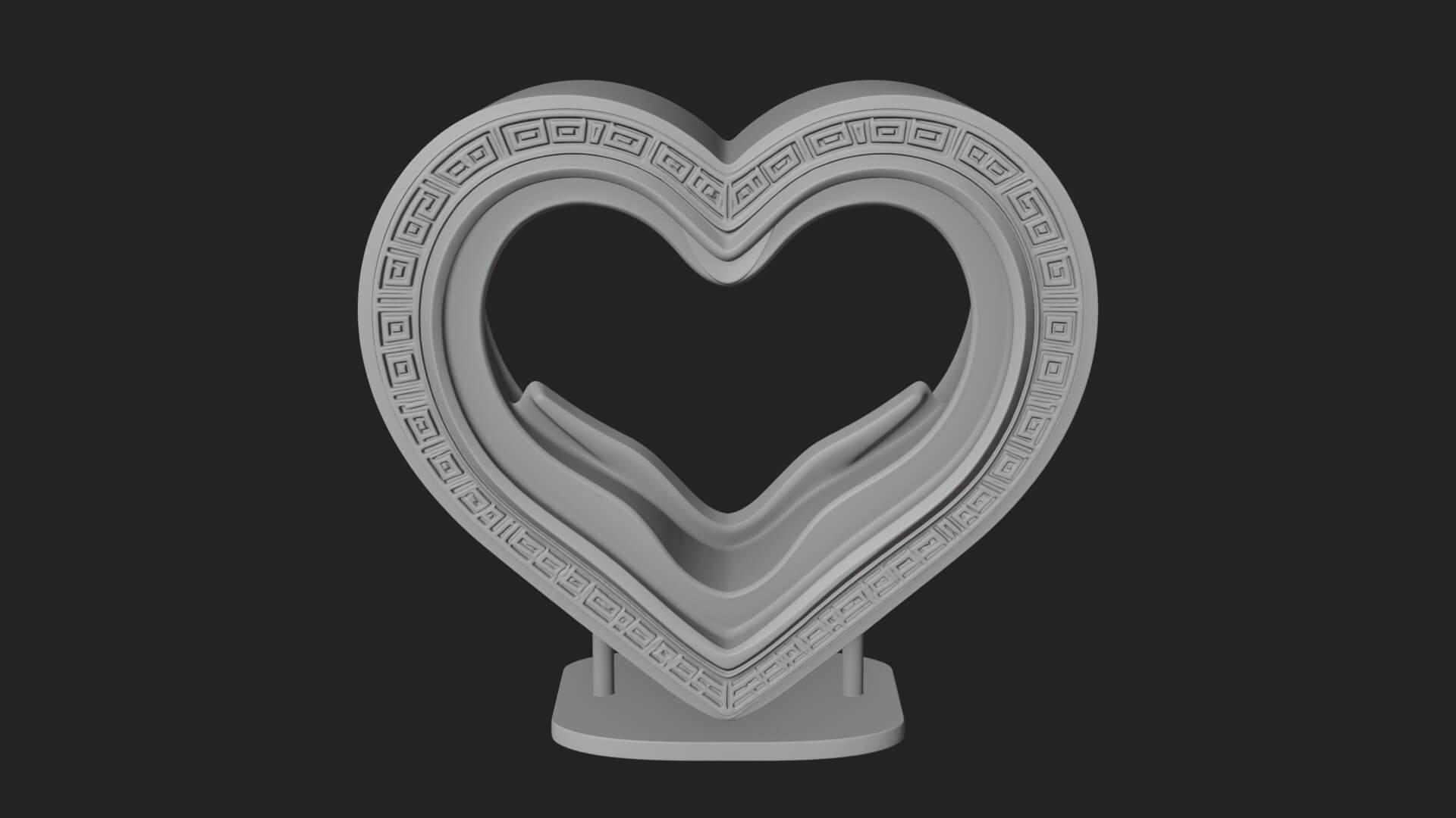Ornate Framed Heart Plaque Design 240 3D Print Model 3D Model