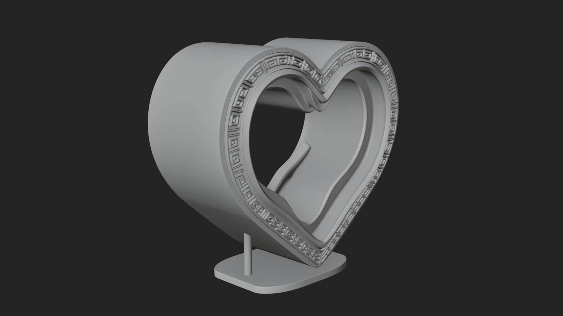 Ornate Framed Heart Plaque Design 240 3D Print Model 3D Model