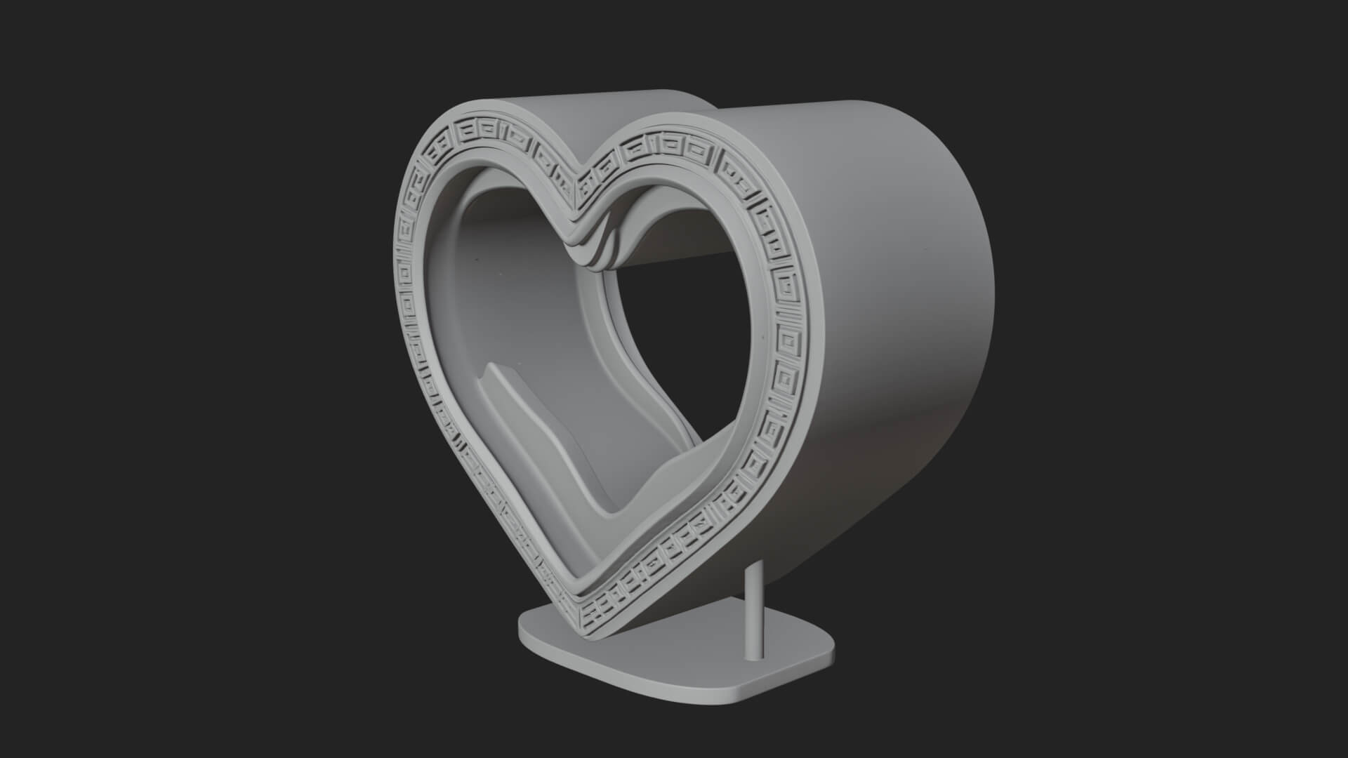 Ornate Framed Heart Plaque Design 240 3D Print Model 3D Model