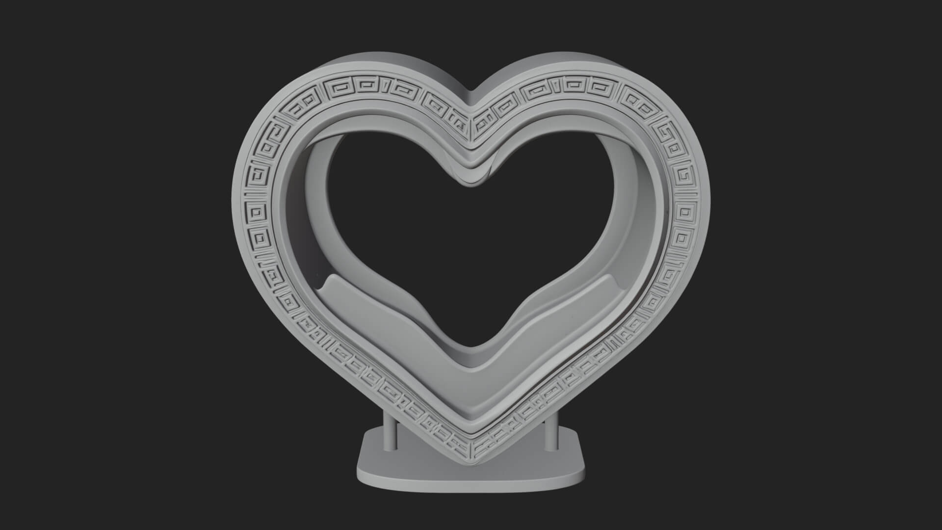 Ornate Framed Heart Plaque Design 240 3D Print Model 3D Model