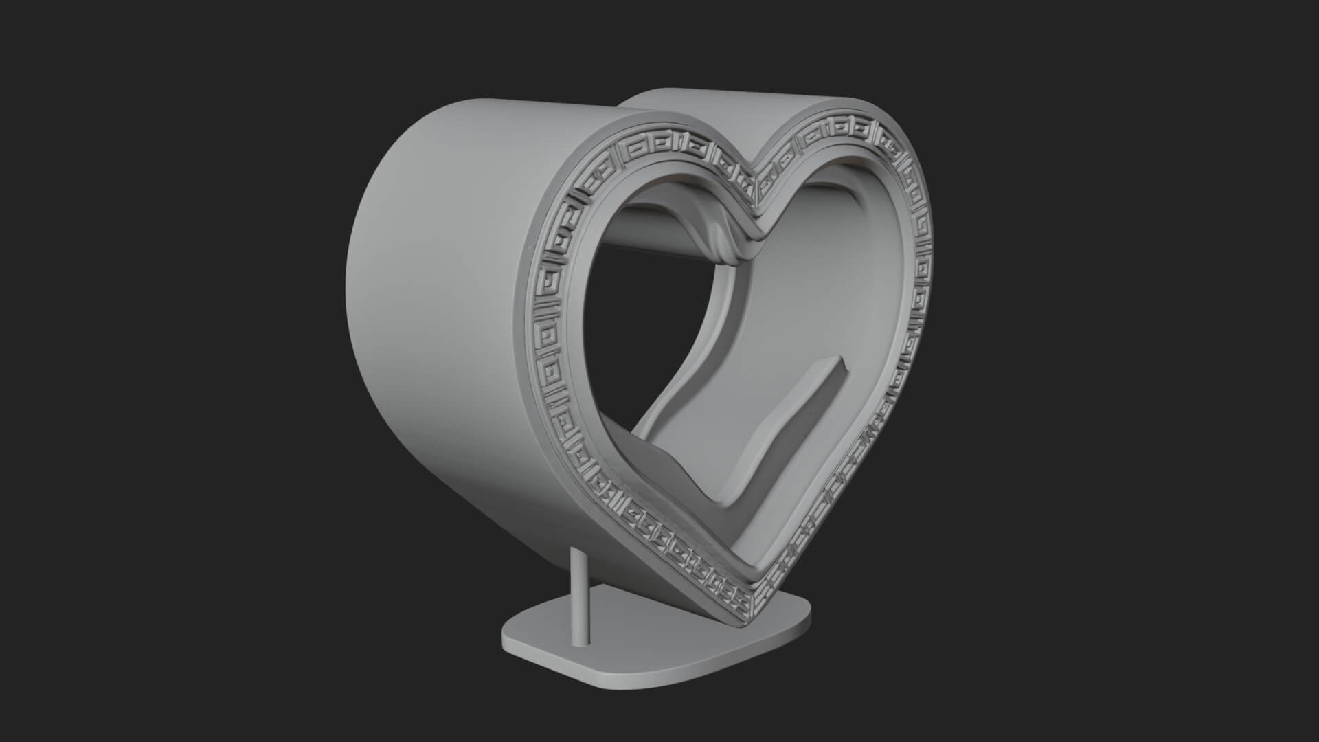 Ornate Framed Heart Plaque Design 240 3D Print Model 3D Model