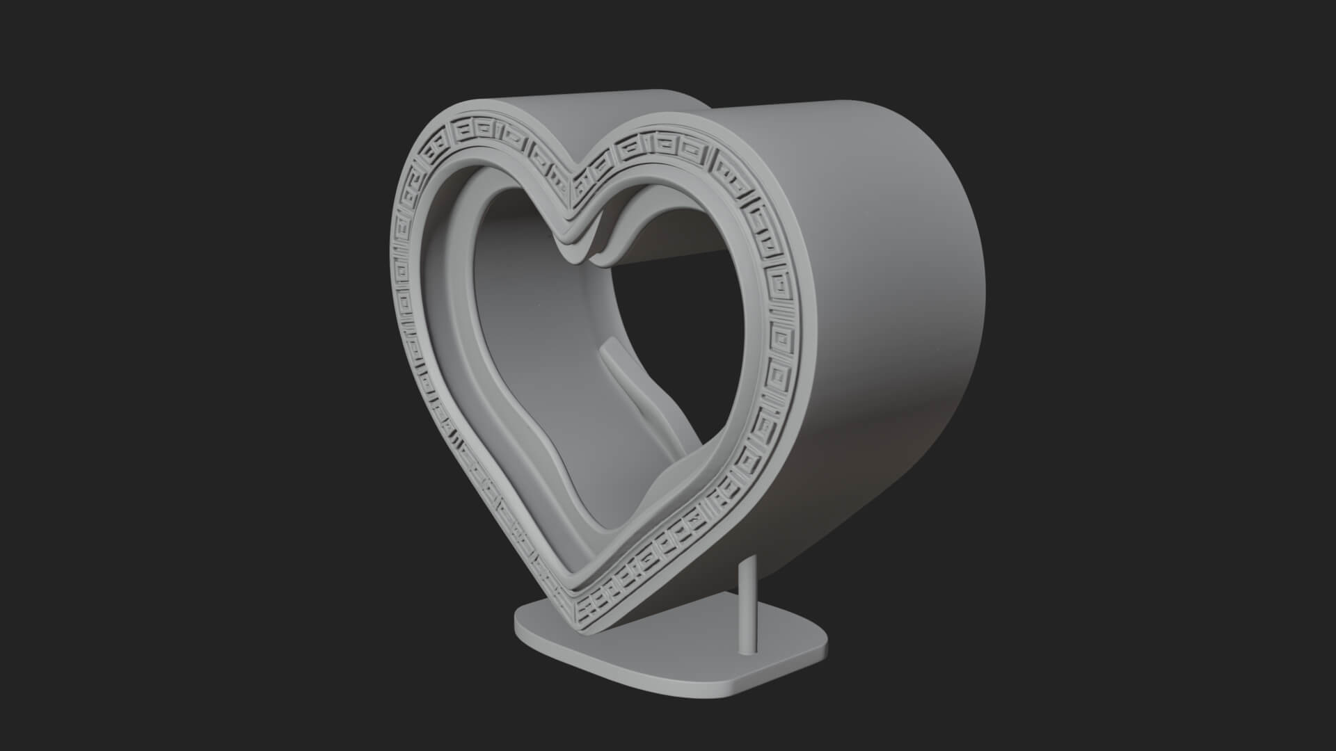 Ornate Framed Heart Plaque Design 240 3D Print Model 3D Model