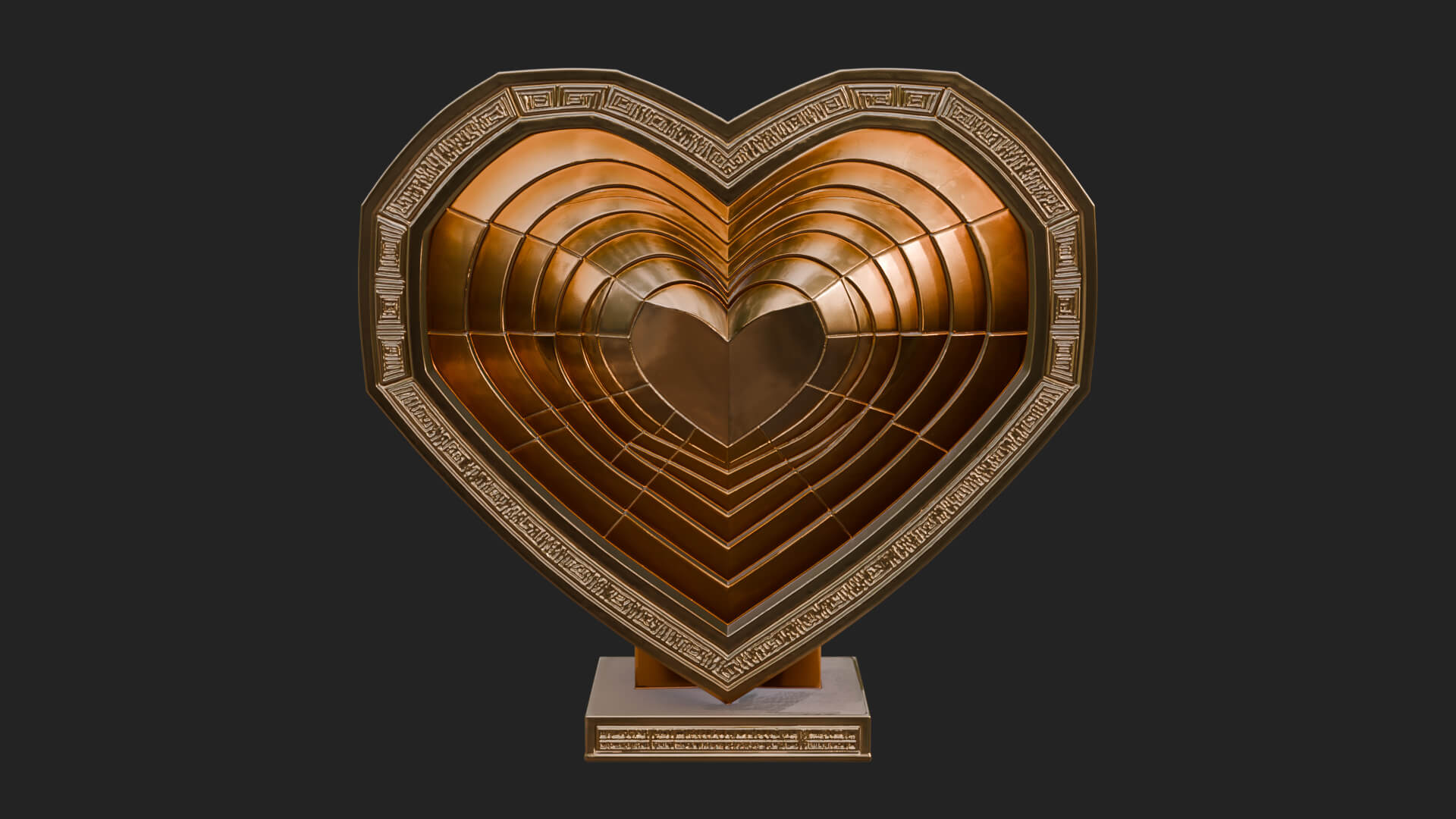 Ornate Framed Heart Plaque Design 242 3D Print Model 3D Model
