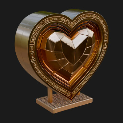 Ornate Framed Heart Plaque Design 243 3D Print Model