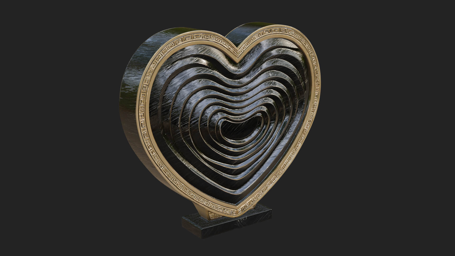 Ornate Framed Heart Plaque Design 245 3D Print Model 3D Model