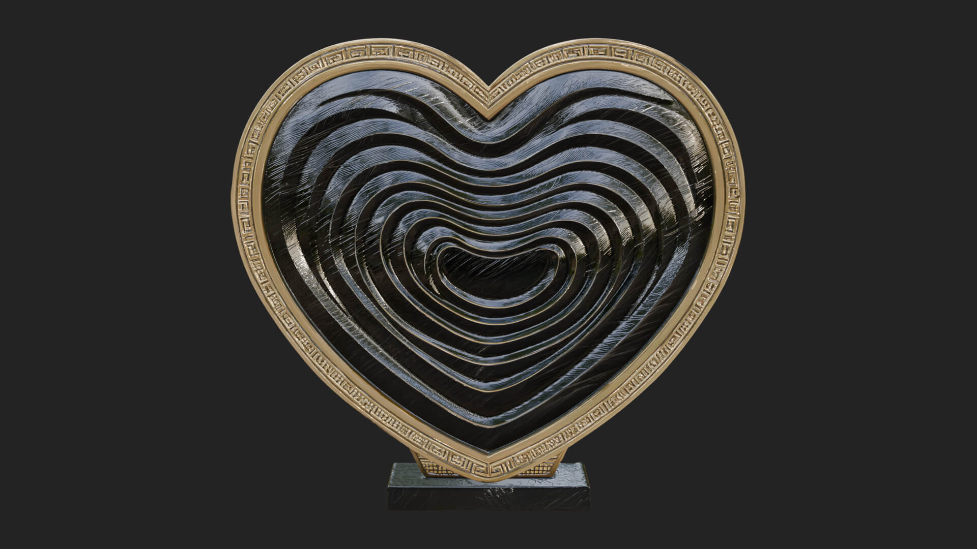 Ornate Framed Heart Plaque Design 245 3D Print Model 3D Model