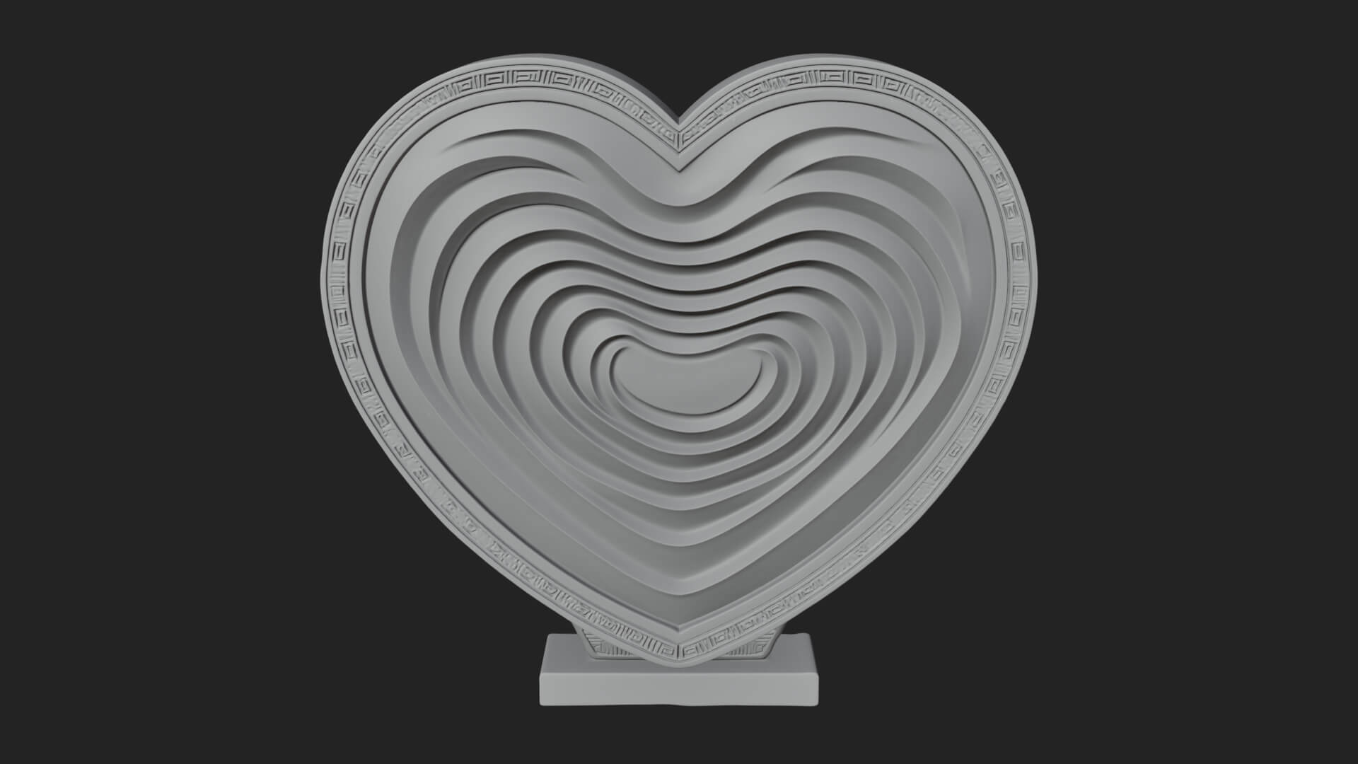 Ornate Framed Heart Plaque Design 245 3D Print Model 3D Model
