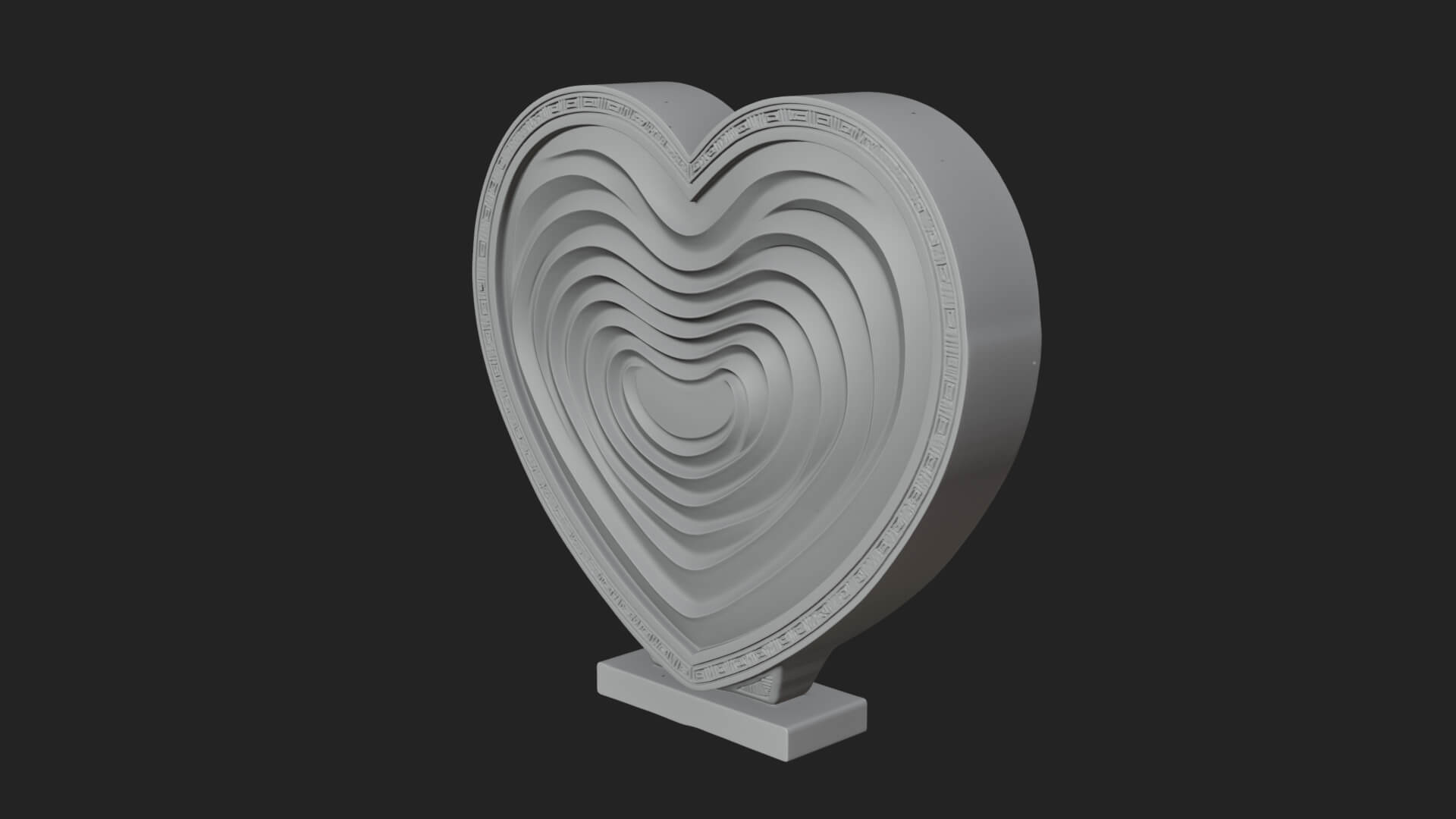 Ornate Framed Heart Plaque Design 245 3D Print Model 3D Model