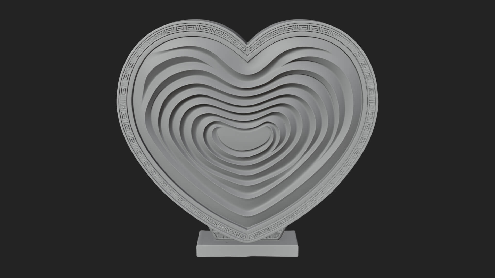 Ornate Framed Heart Plaque Design 245 3D Print Model 3D Model