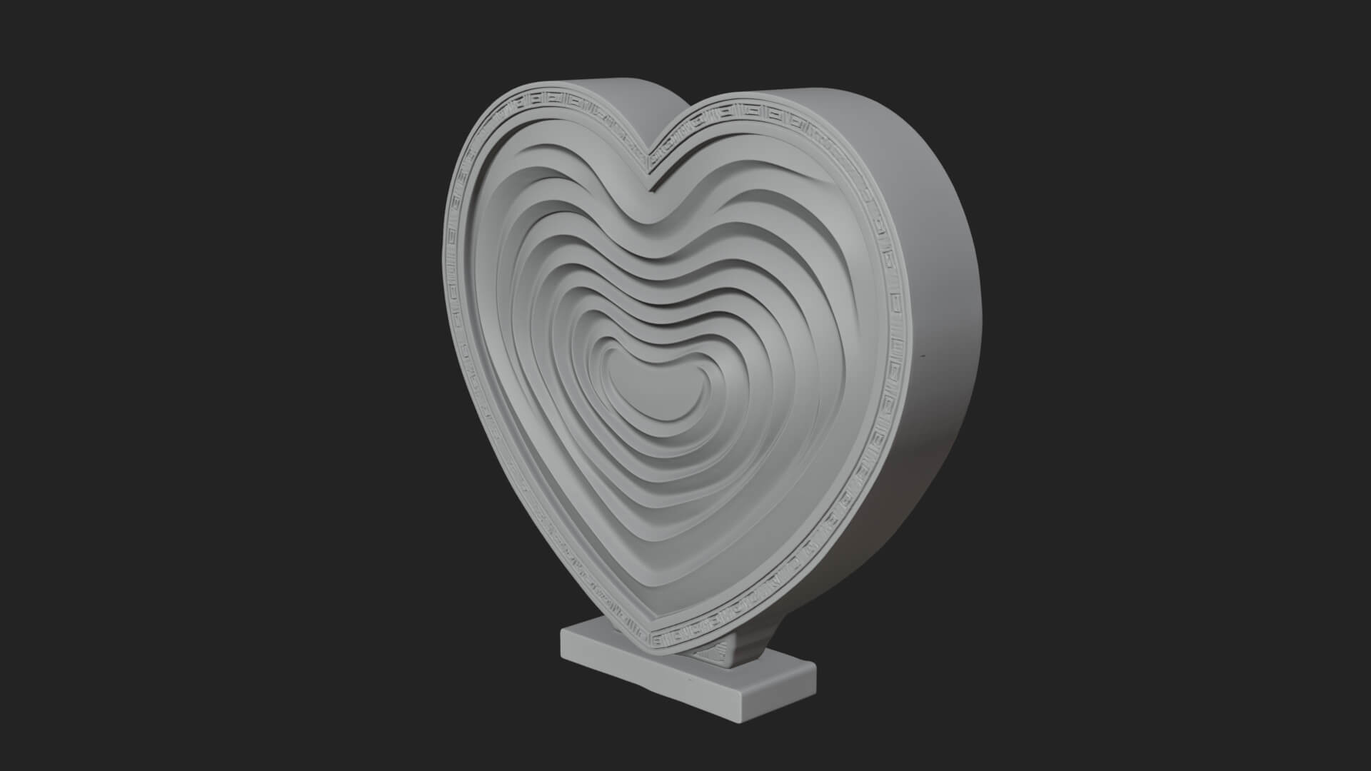 Ornate Framed Heart Plaque Design 245 3D Print Model 3D Model