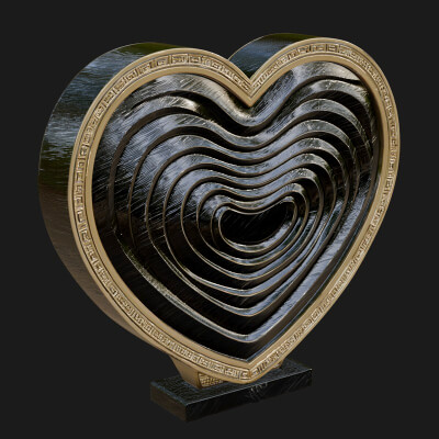 Ornate Framed Heart Plaque Design 245 3D Print Model