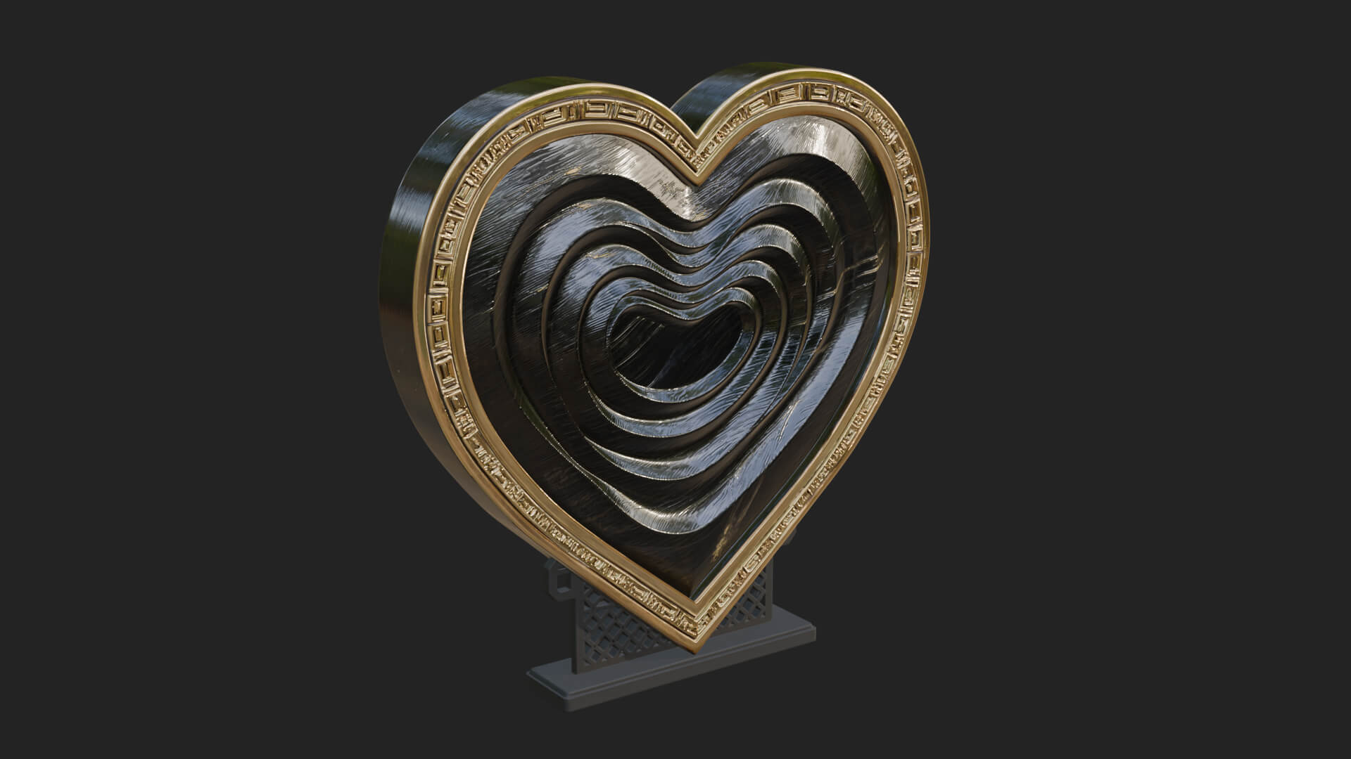 Ornate Framed Heart Plaque Design 246 3D Print Model 3D Model