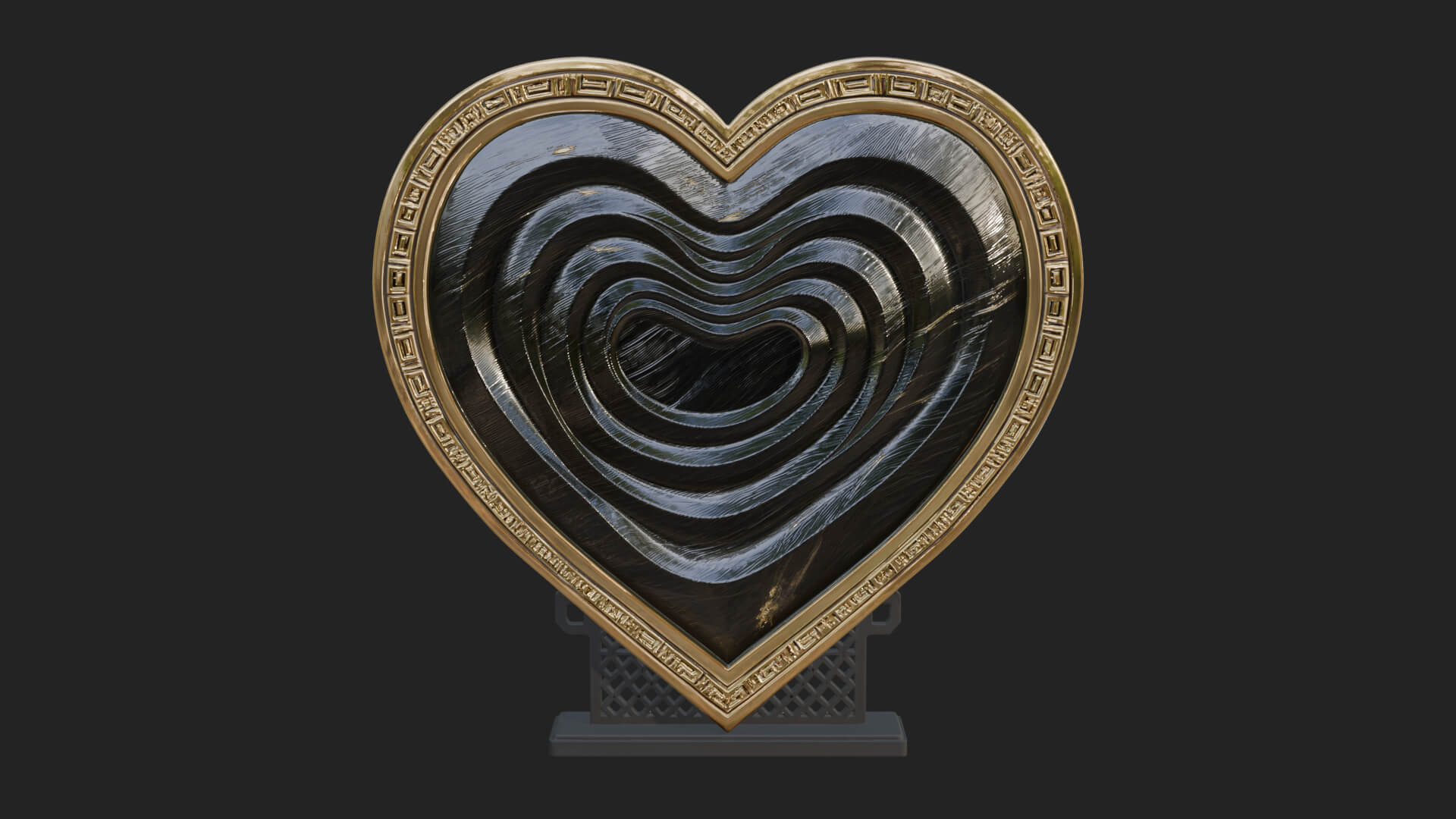 Ornate Framed Heart Plaque Design 246 3D Print Model 3D Model