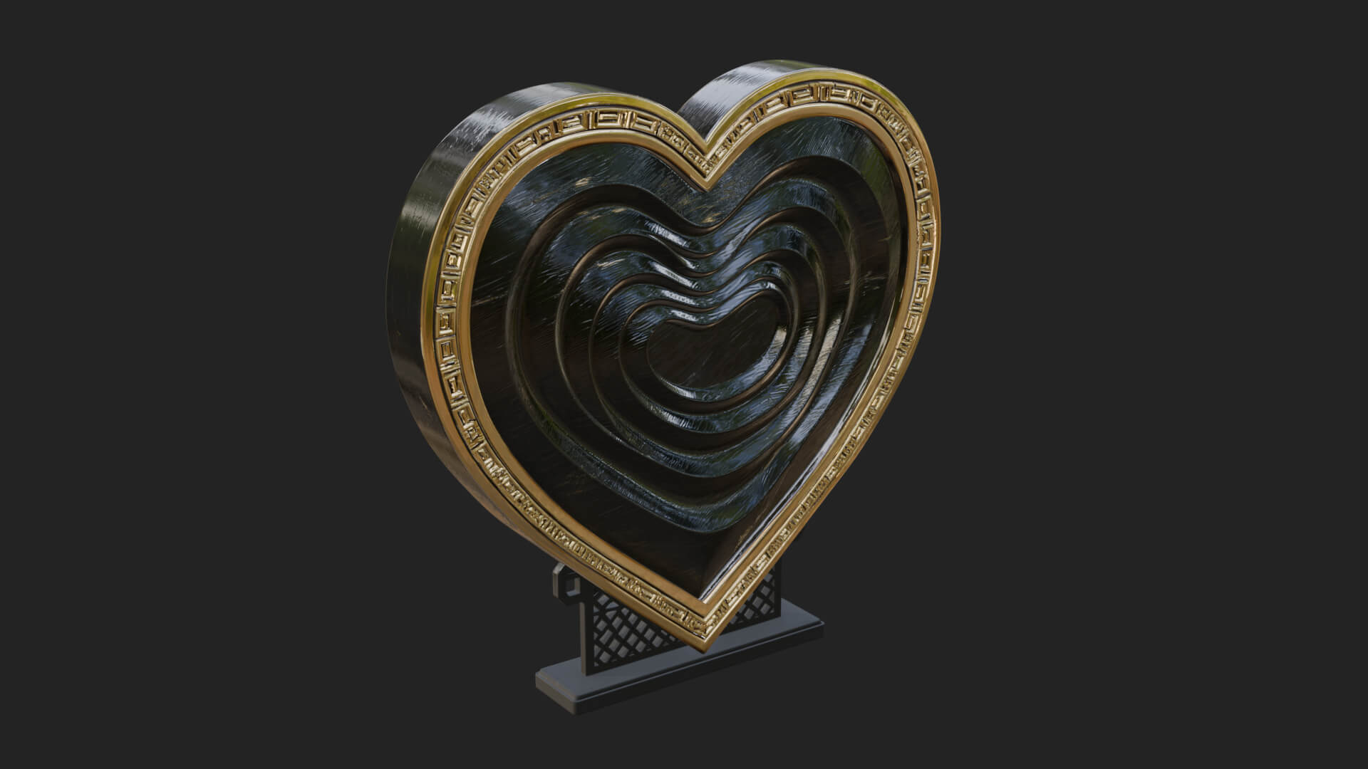 Ornate Framed Heart Plaque Design 246 3D Print Model 3D Model