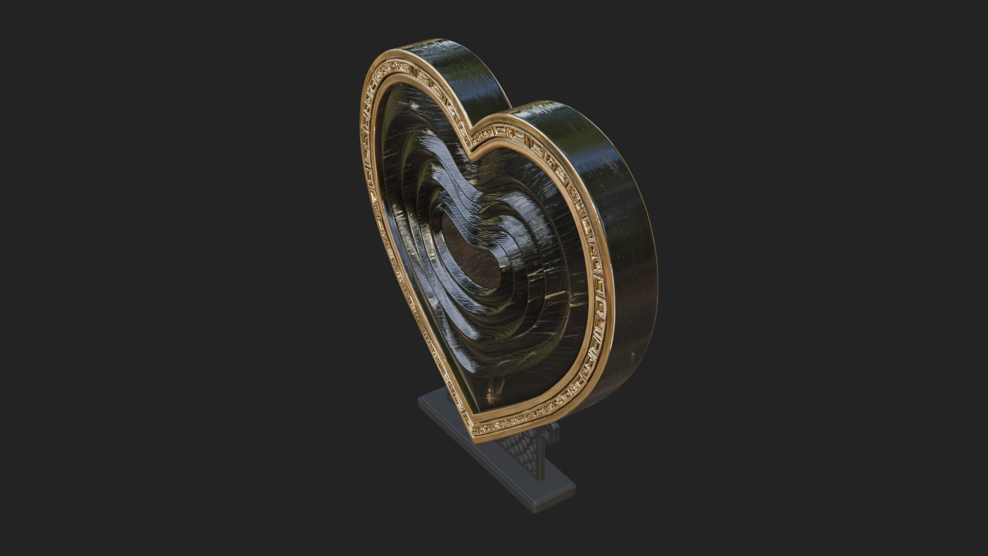 Ornate Framed Heart Plaque Design 246 3D Print Model 3D Model