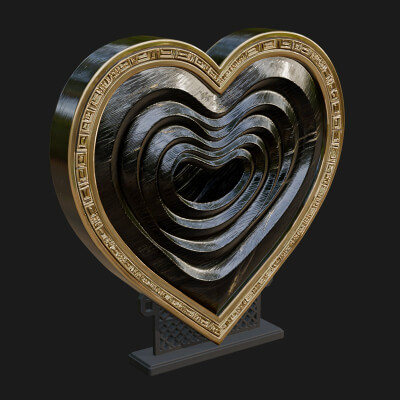 Ornate Framed Heart Plaque Design 246 3D Print Model
