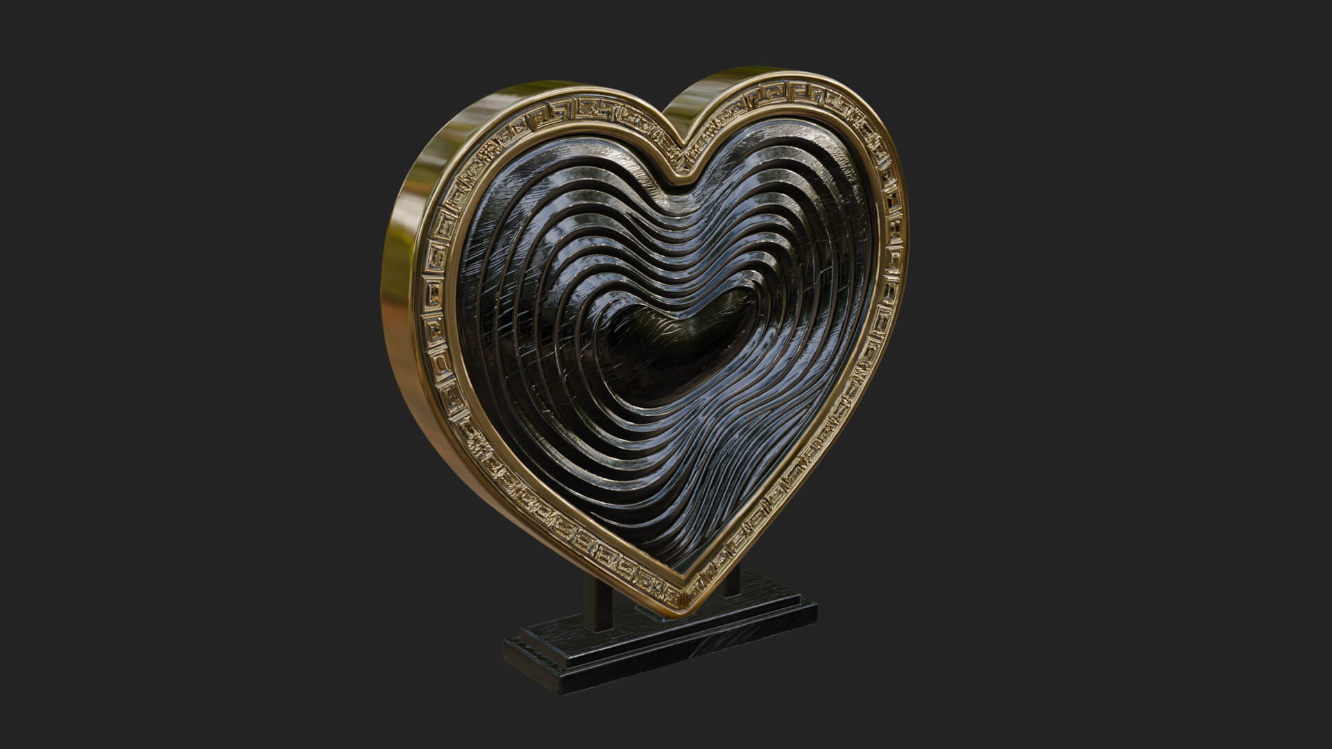 Ornate Framed Heart Plaque Design 247 3D Print Model 3D Model