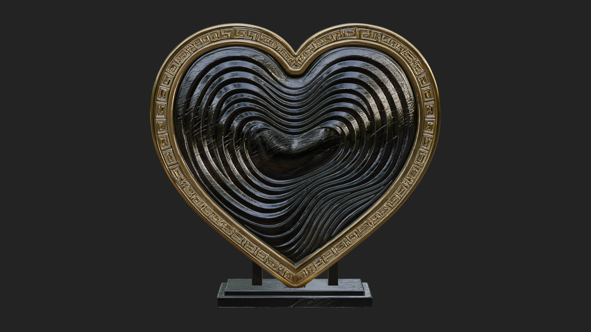 Ornate Framed Heart Plaque Design 247 3D Print Model 3D Model