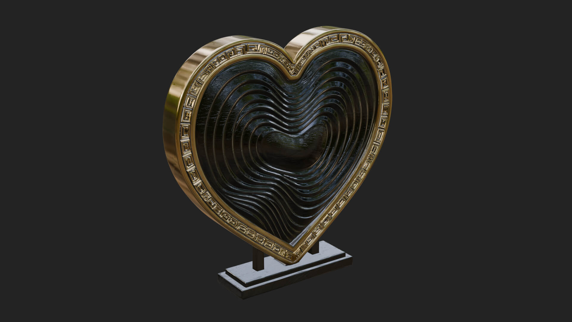 Ornate Framed Heart Plaque Design 247 3D Print Model 3D Model