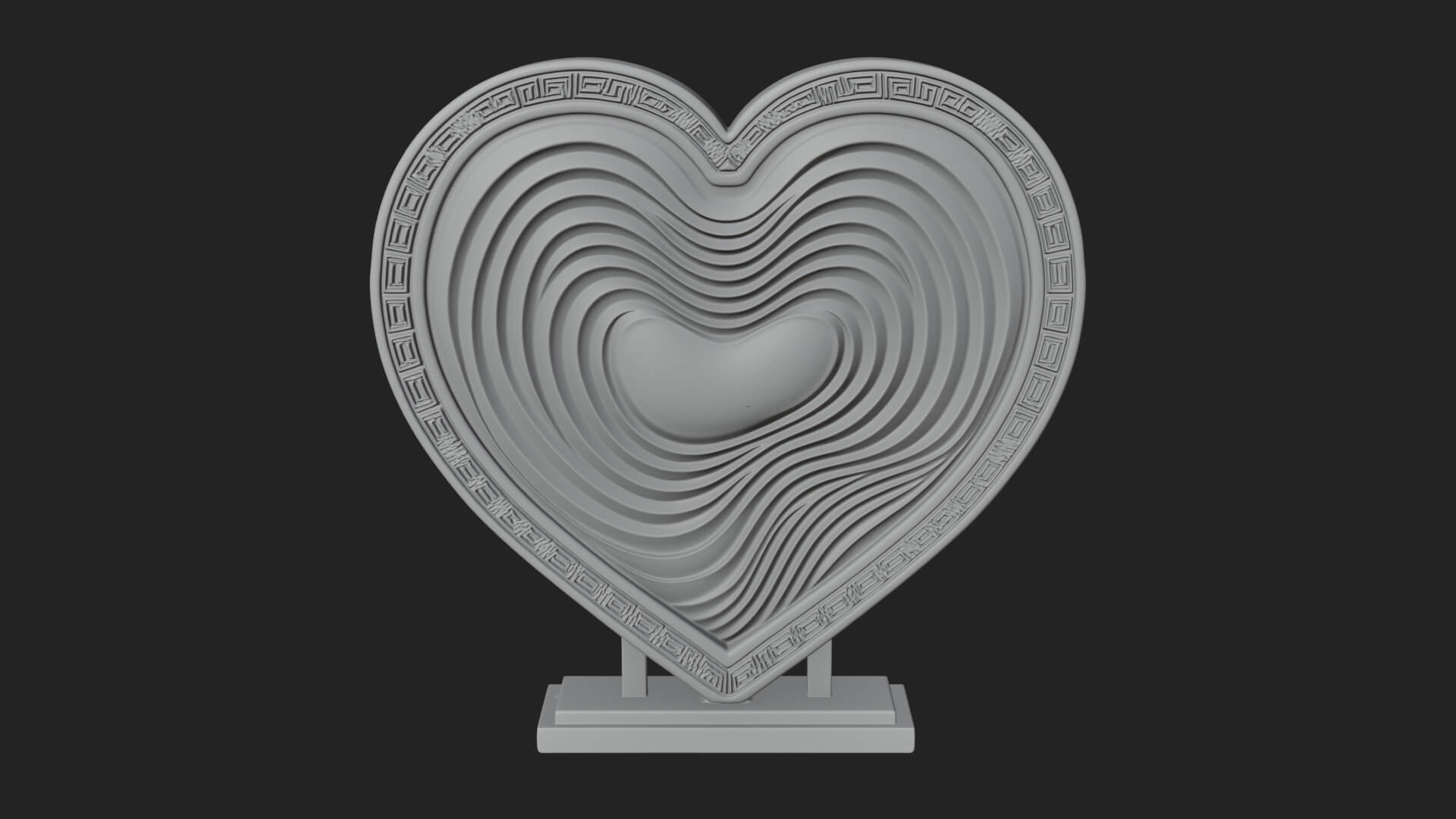 Ornate Framed Heart Plaque Design 247 3D Print Model 3D Model