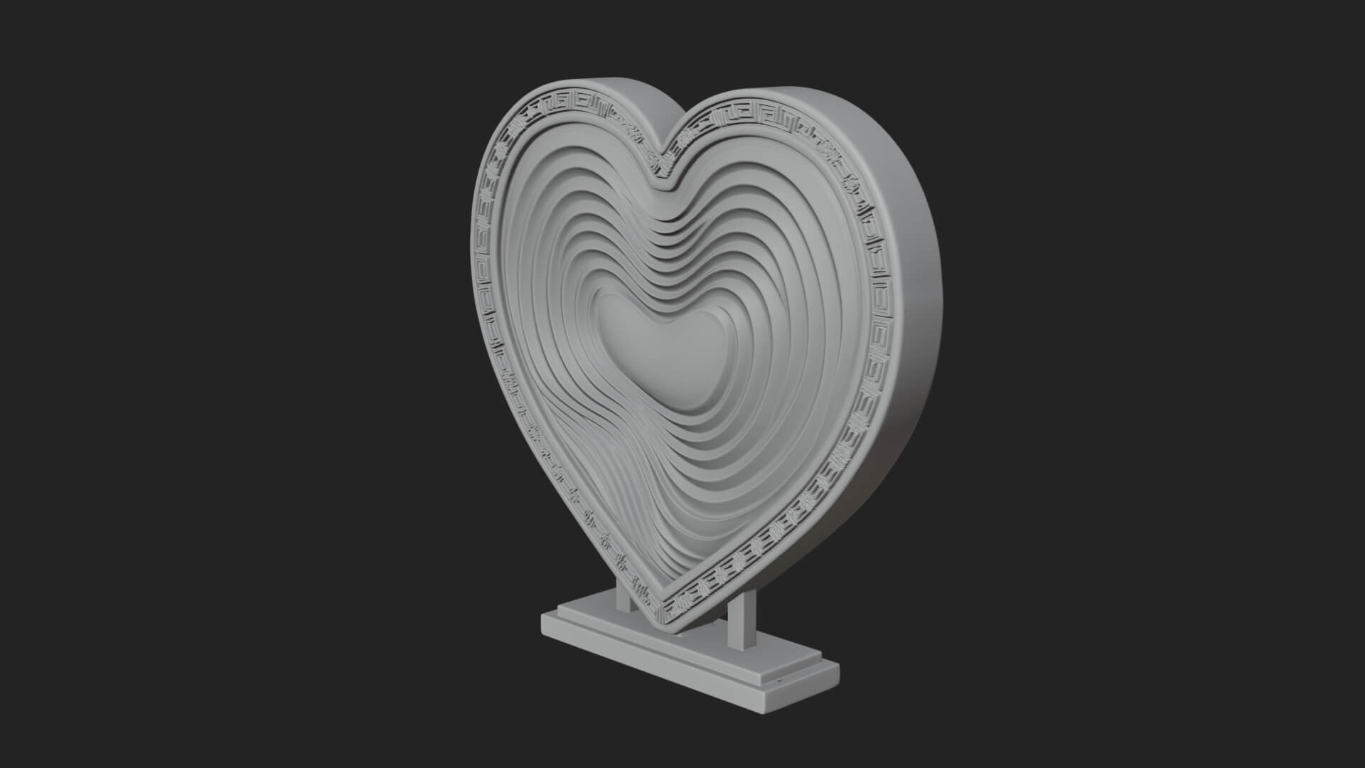Ornate Framed Heart Plaque Design 247 3D Print Model 3D Model
