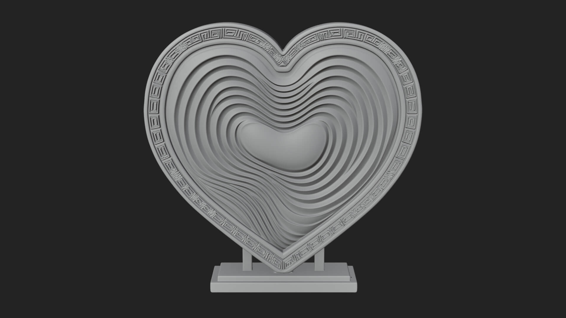 Ornate Framed Heart Plaque Design 247 3D Print Model 3D Model