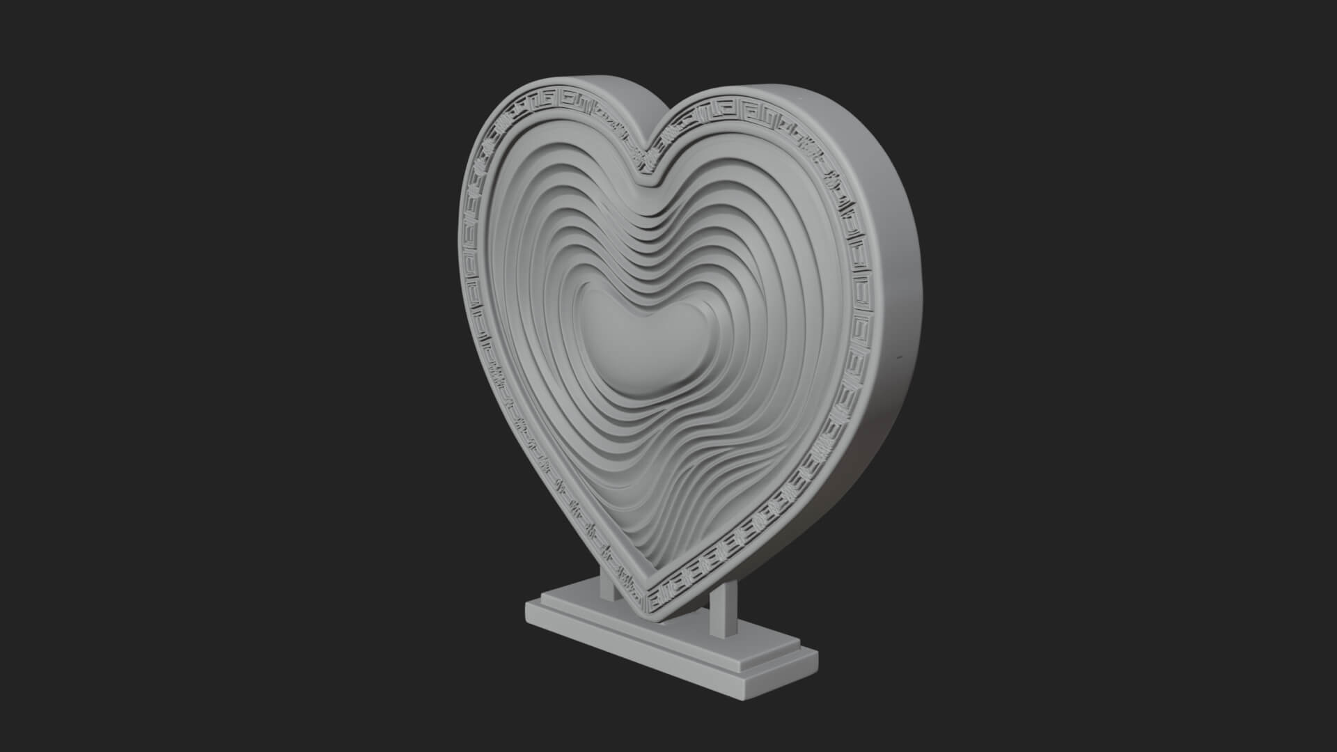 Ornate Framed Heart Plaque Design 247 3D Print Model 3D Model