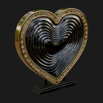 Ornate Framed Heart Plaque Design 247 3D Print Model