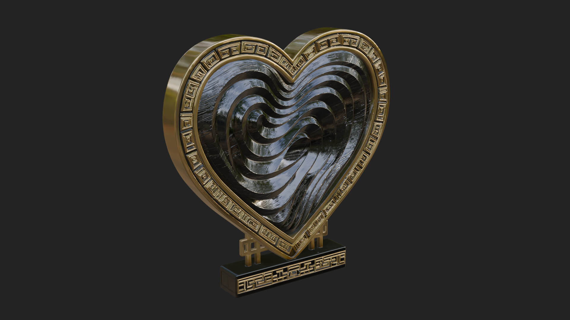 Ornate Framed Heart Plaque Design 248 3D Print Model 3D Model