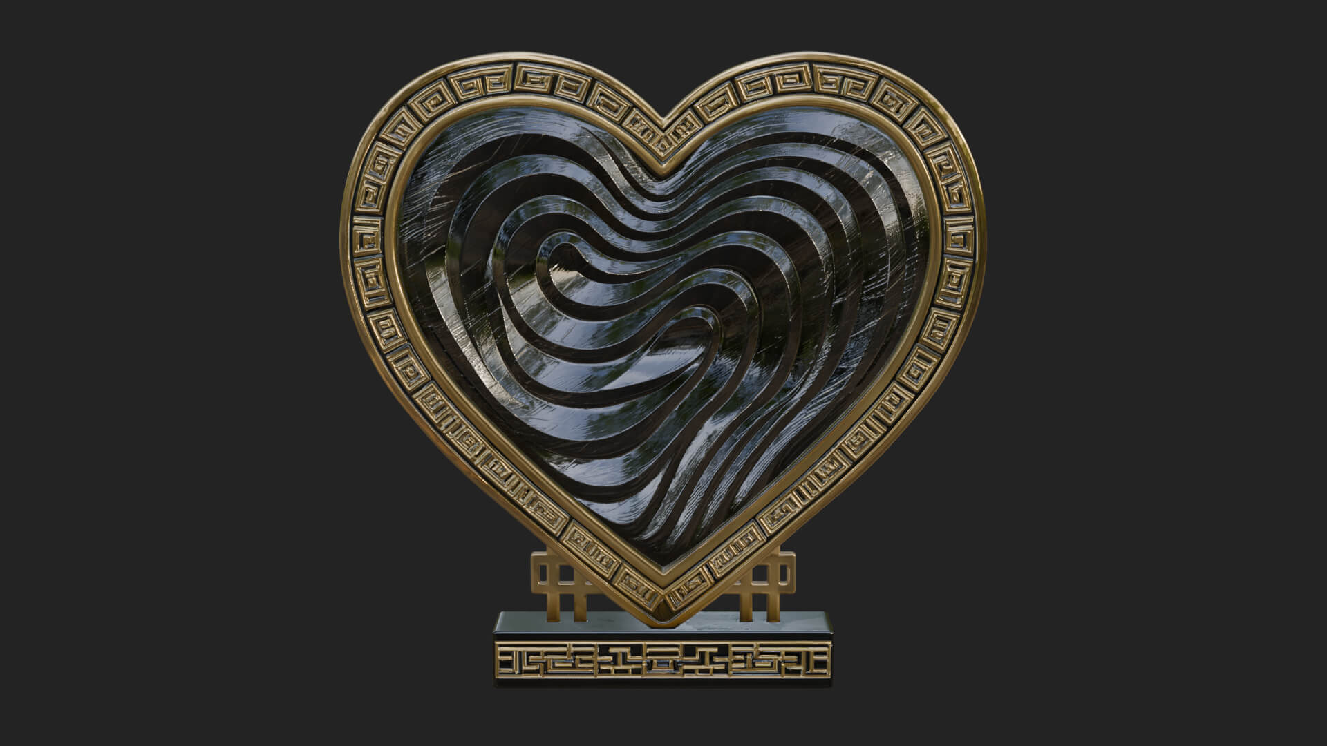 Ornate Framed Heart Plaque Design 248 3D Print Model 3D Model