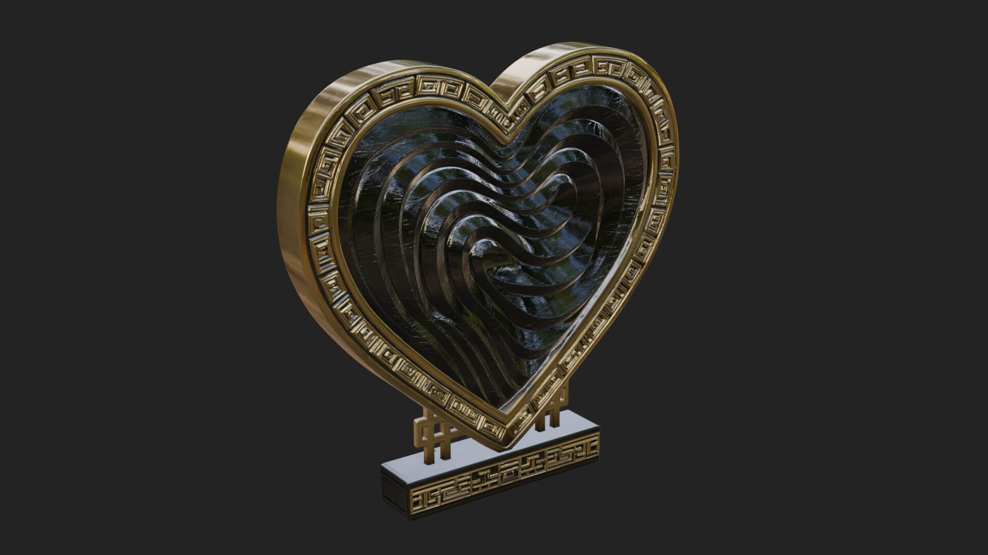Ornate Framed Heart Plaque Design 248 3D Print Model 3D Model