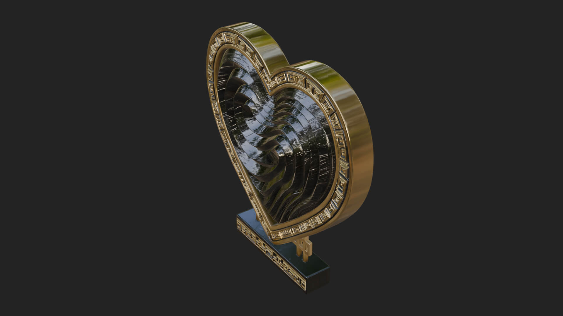 Ornate Framed Heart Plaque Design 248 3D Print Model 3D Model