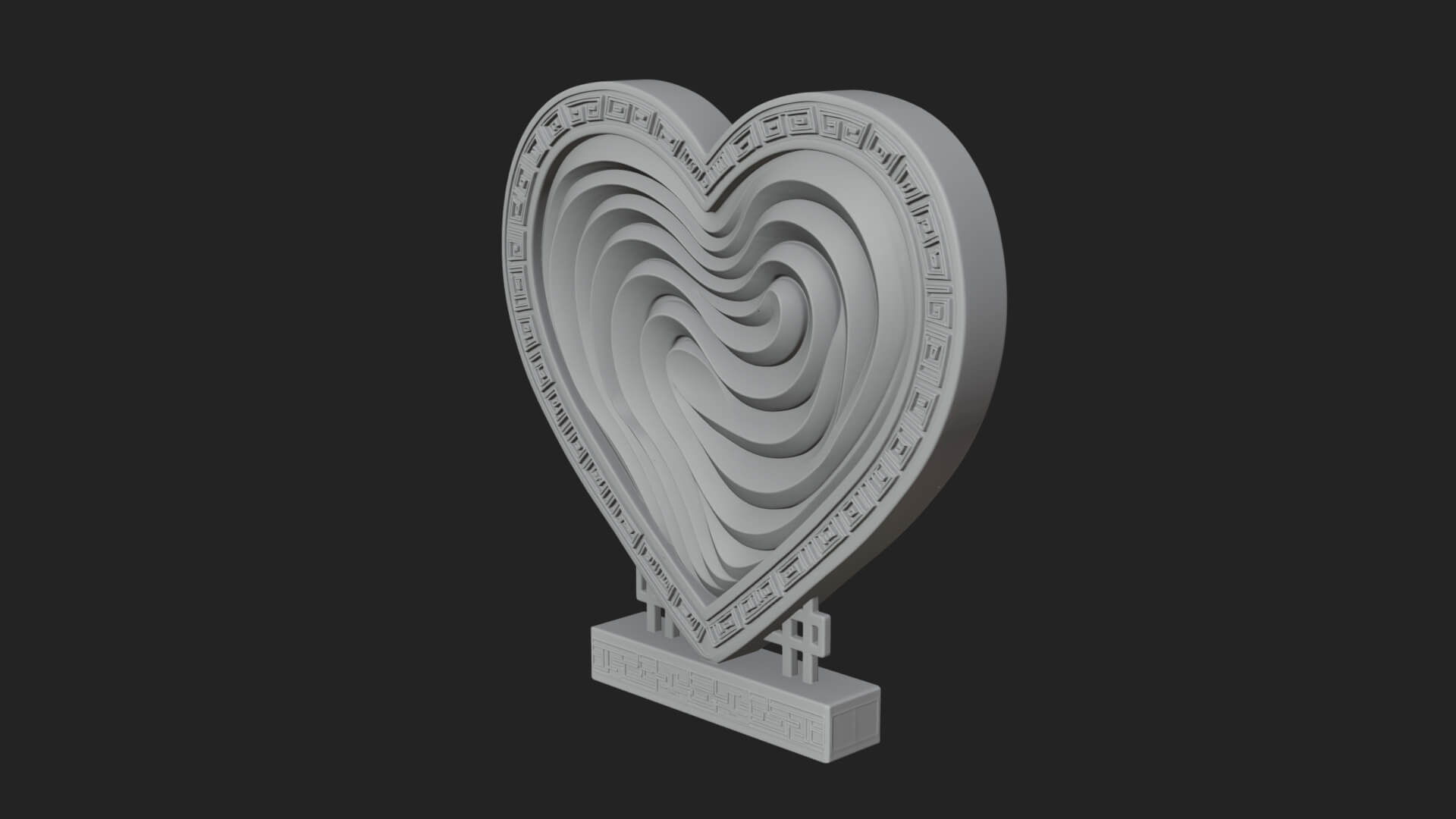 Ornate Framed Heart Plaque Design 248 3D Print Model 3D Model