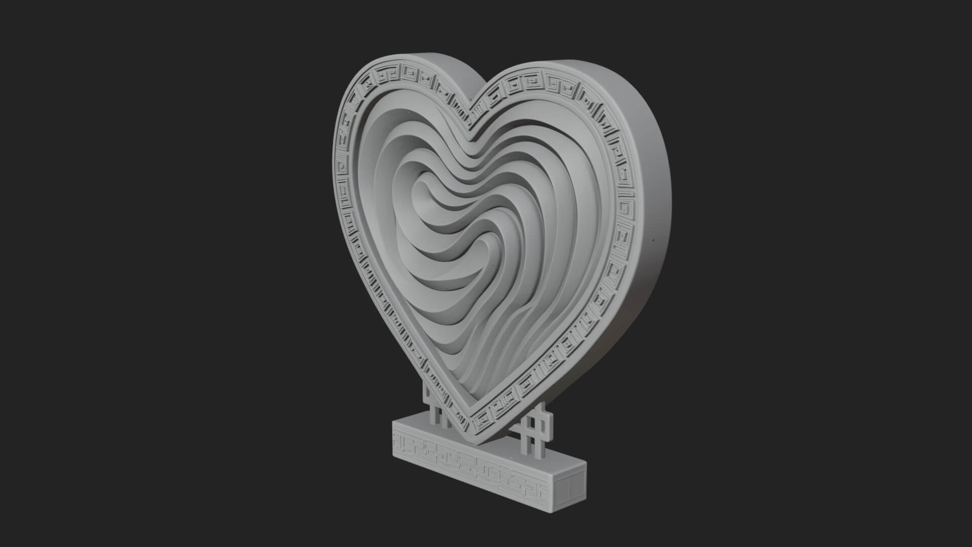 Ornate Framed Heart Plaque Design 248 3D Print Model 3D Model