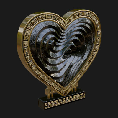 Ornate Framed Heart Plaque Design 248 3D Print Model