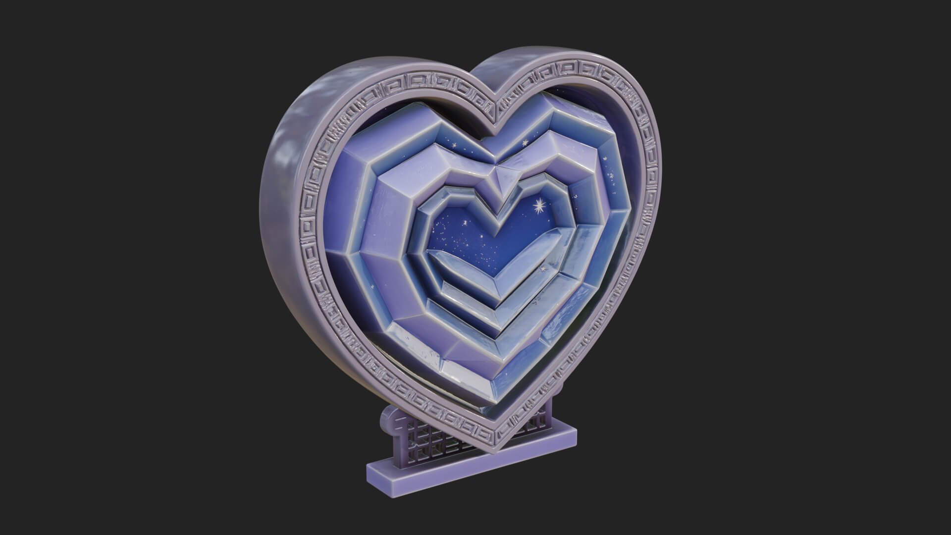 Ornate Framed Heart Plaque Design 249 3D Print Model 3D Model