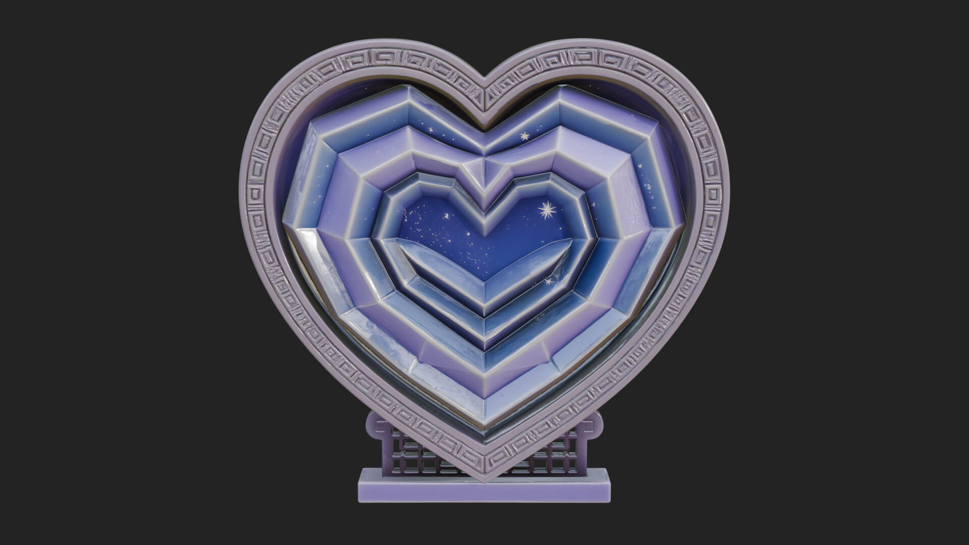 Ornate Framed Heart Plaque Design 249 3D Print Model 3D Model