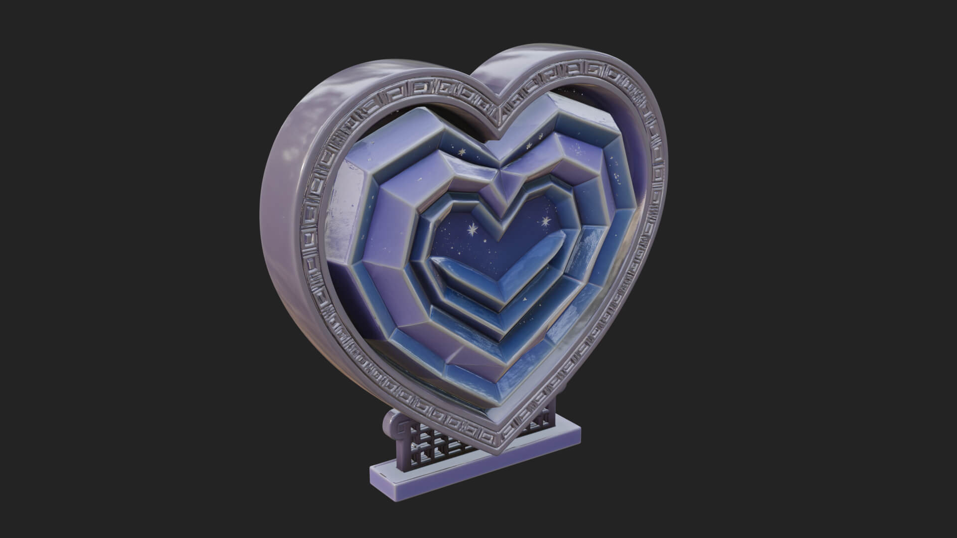 Ornate Framed Heart Plaque Design 249 3D Print Model 3D Model