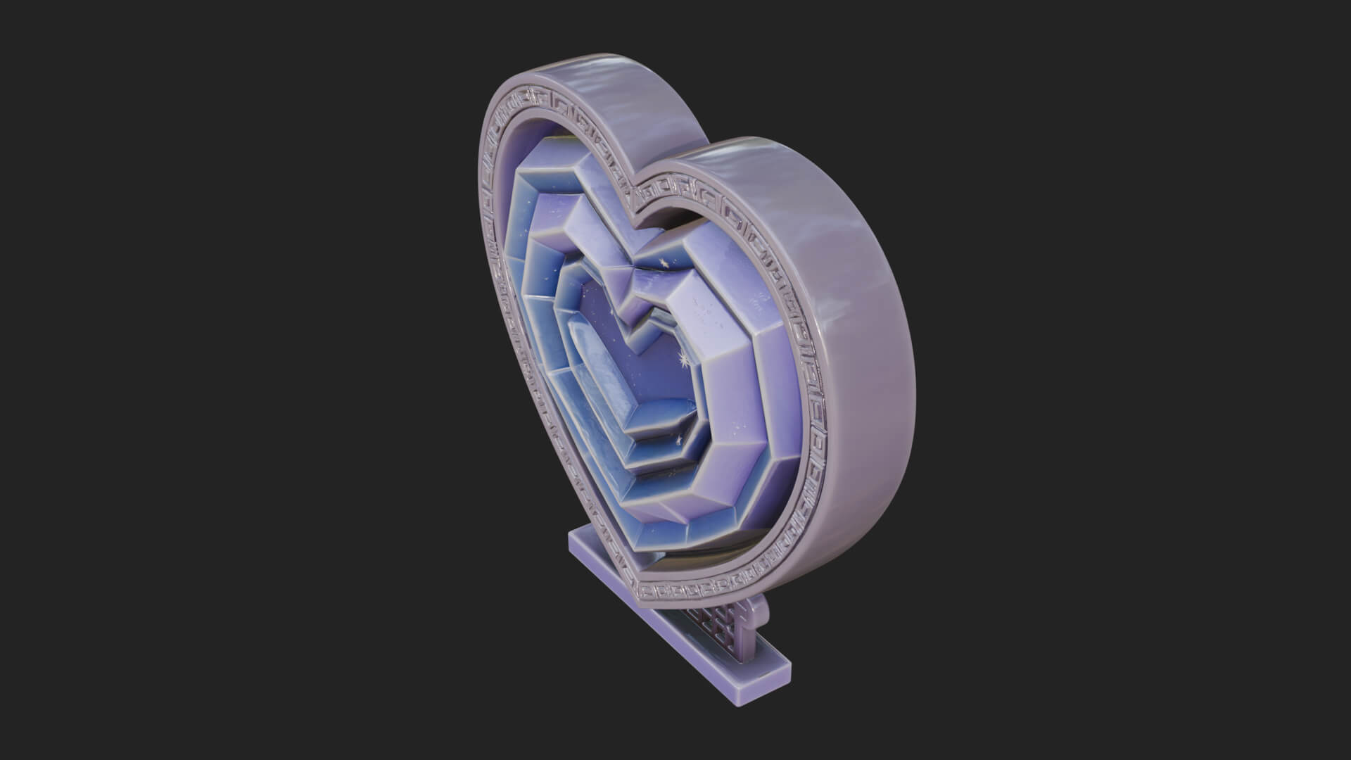 Ornate Framed Heart Plaque Design 249 3D Print Model 3D Model